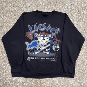 Detroit Lions 1995 Taz Faded Black Bad To The Bone Sweatshirt